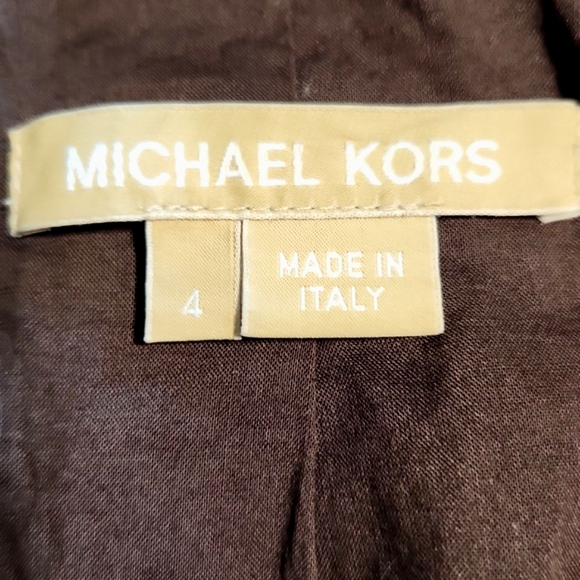 Michael Kors Genuine Leather Java Brown Belted Made in Italy Jacket Size 4 EUC!! - Picture 10 of 15